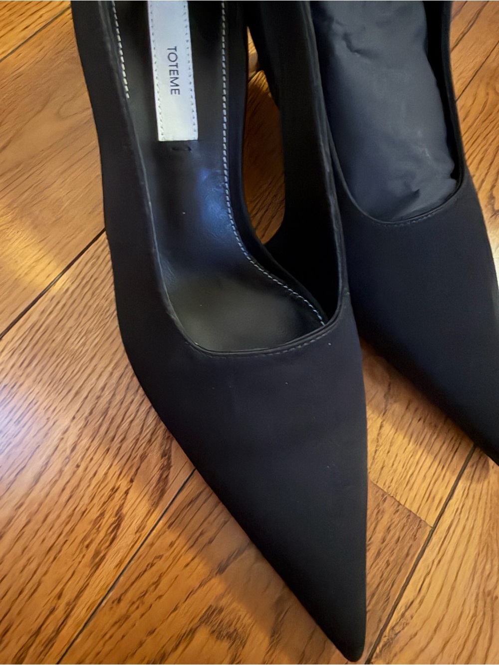 Toteme Black Pointed Slingback Heels - Picture 7 of 7